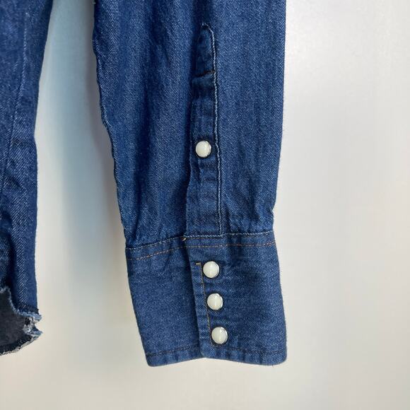 Vintage Roebucks Denim Pearl Snap Shirt - Picture 7 of 9